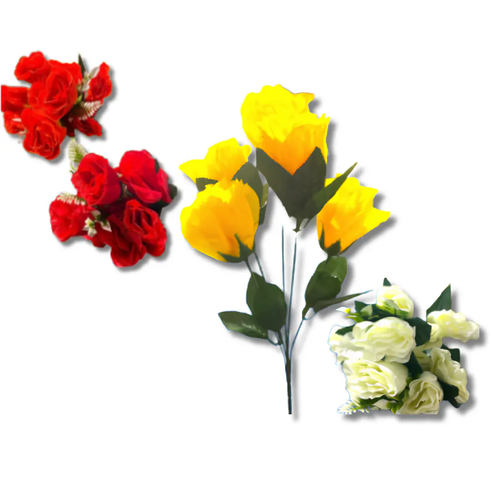 Ramillete Flores Artificiales 3 Colores
