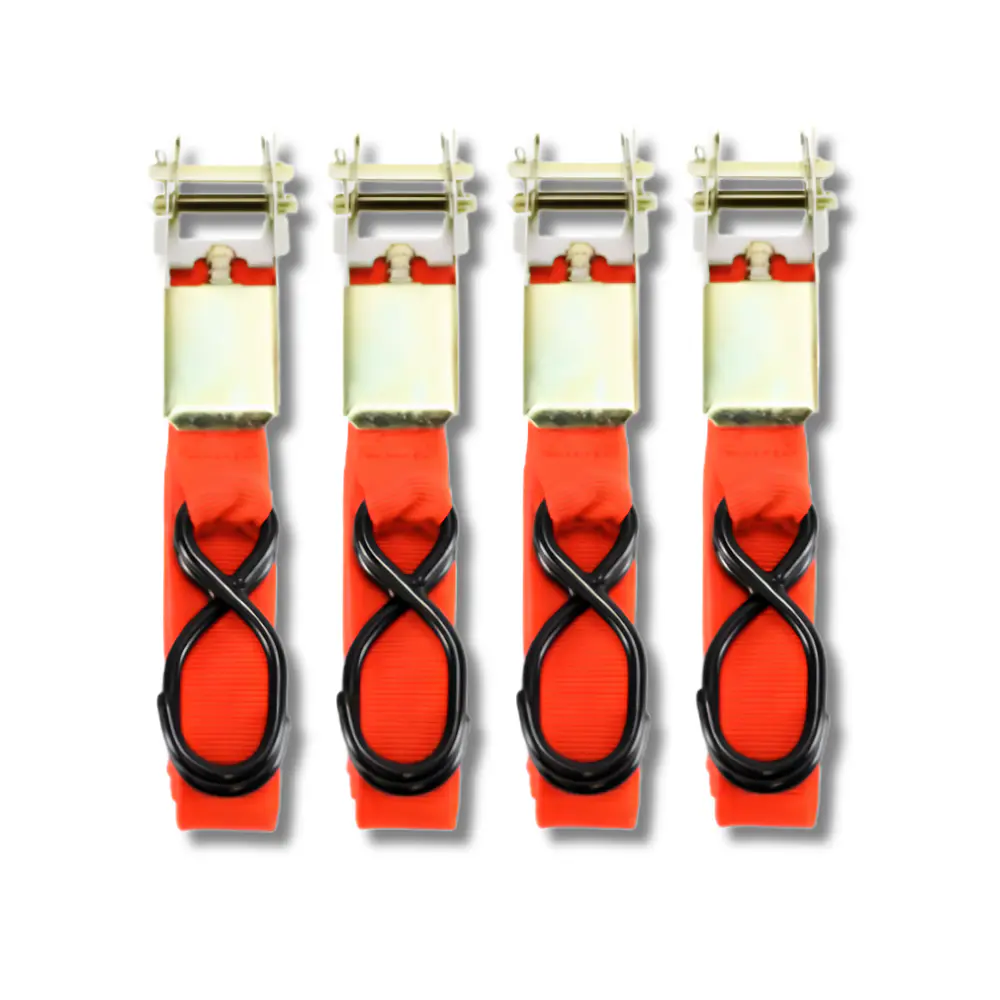 Pack 4 Eslingas de Amarre con Trinquete 1.5 Pulgadas 