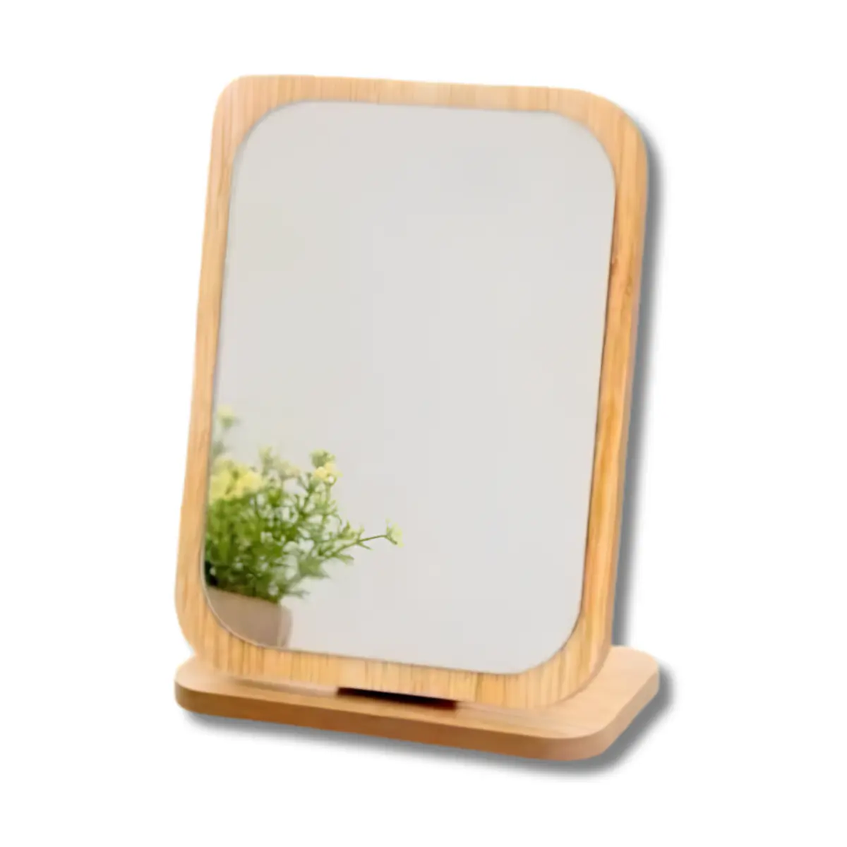 Espejo de Bambú Rectangular con Base