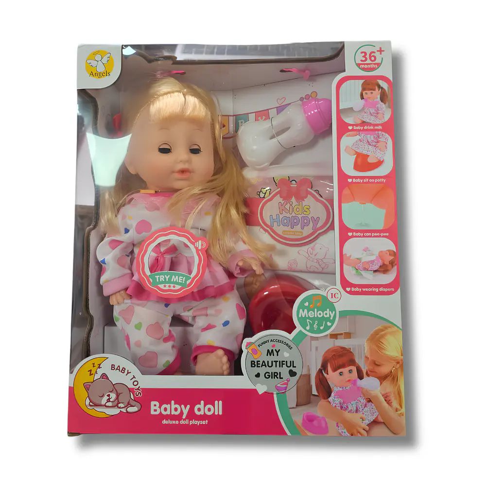 Muñeca Baby Doll Con sonido y Accesorios
