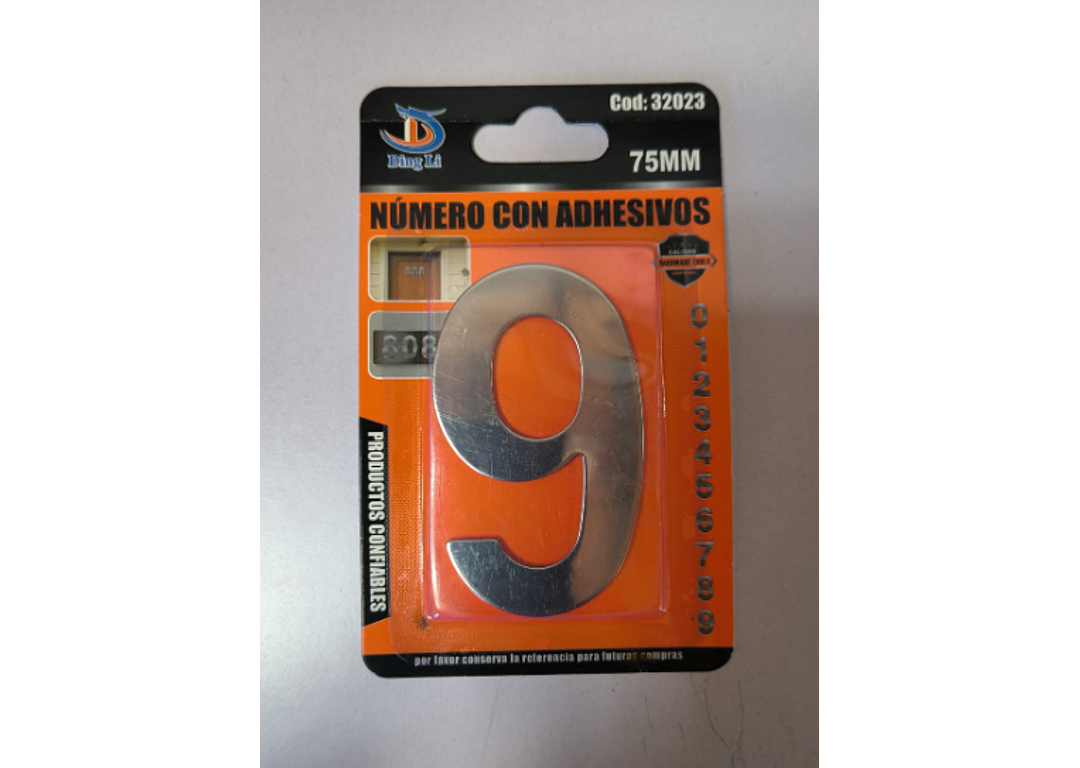 Números con Adhesivos de Acero Inoxidable (Mayor de 6)