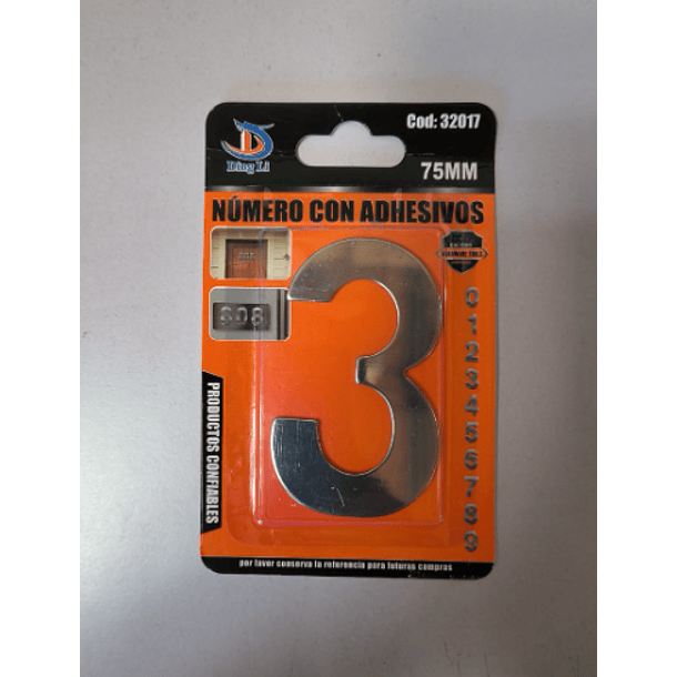 Números con Adhesivos de Acero Inoxidable (Mayor de 10) 8