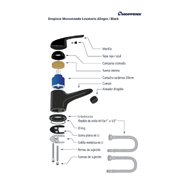 Monomando Lavatorio Allegra Black (Mayor de 12) 3
