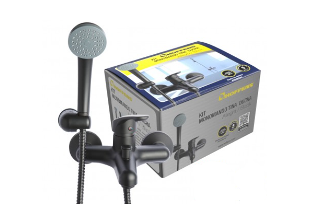 Monomando Tina Ducha Allegra Black (Mayor de 12)