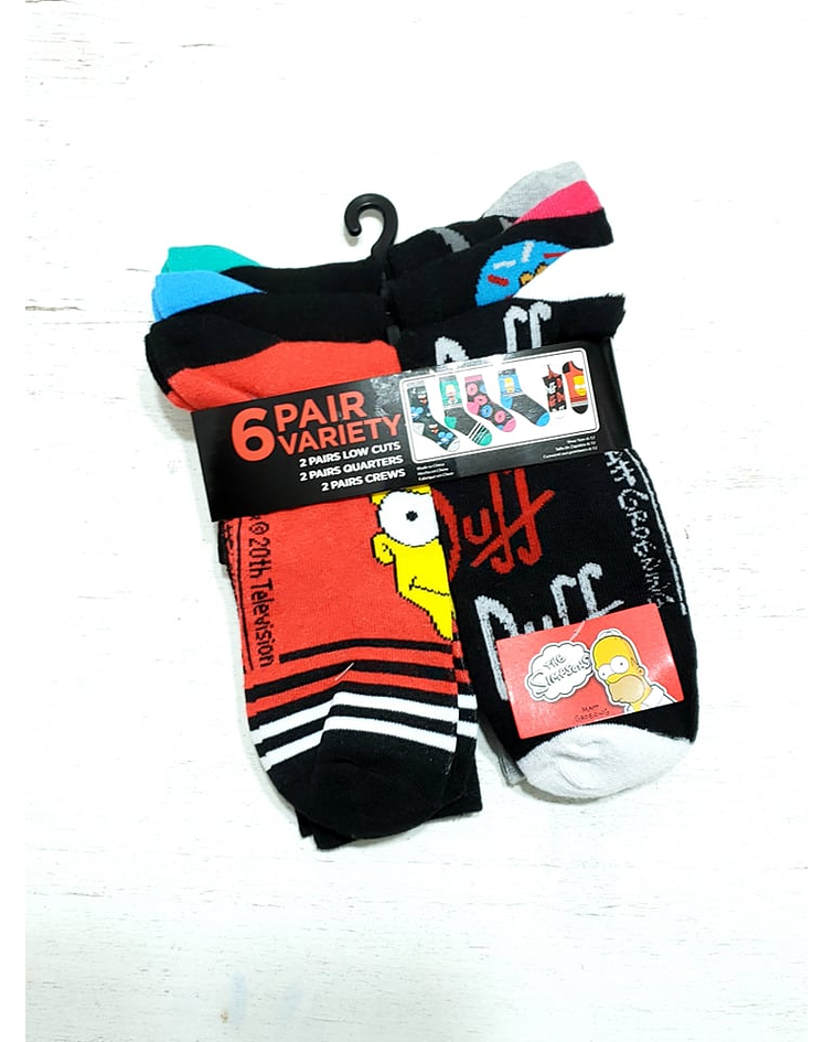 Pack 6 calcetines LOS SIMPSONS talla 38 - 44