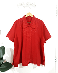 Blusa vintage ROJA bordada talla 3XL