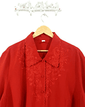 Blusa vintage ROJA bordada talla 3XL