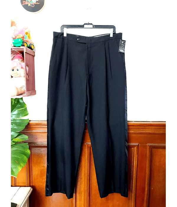 Pantalon casual negro lanilla vintage TALLA 44/46 UNISEX