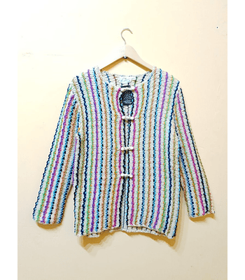 Cardigan de lana multicolor LADY VANDERBILT talla M 