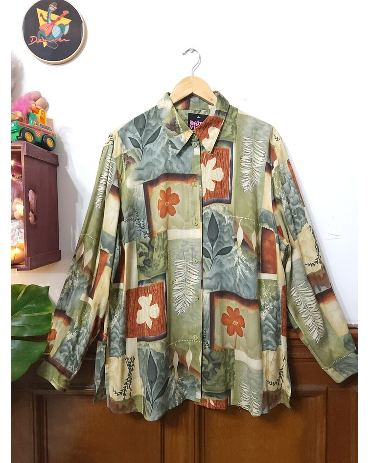 Blusa vintage VERDE talla XL 