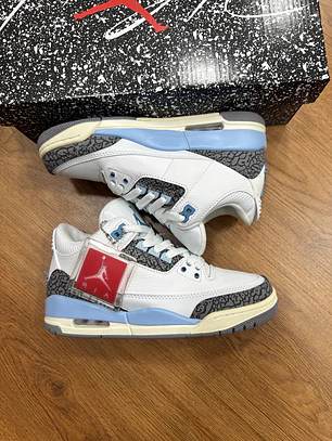 Jordan Retro 3 White Blue UNC