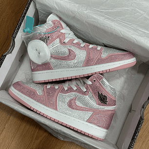 Jordan Retro 1 High Swarovski Pink