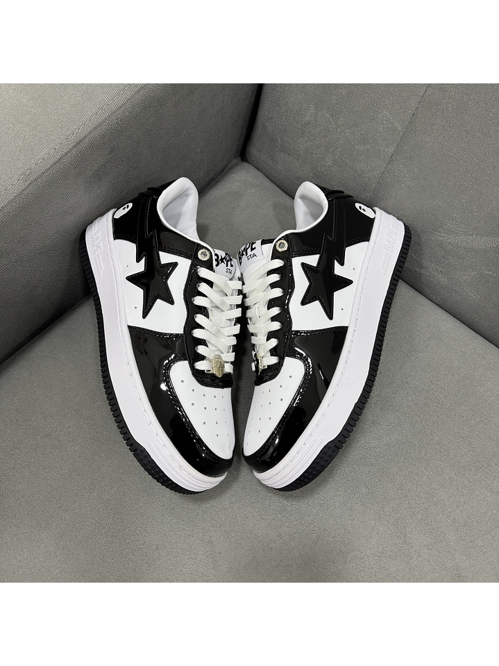 Bape Sta Low Charol White Black 2