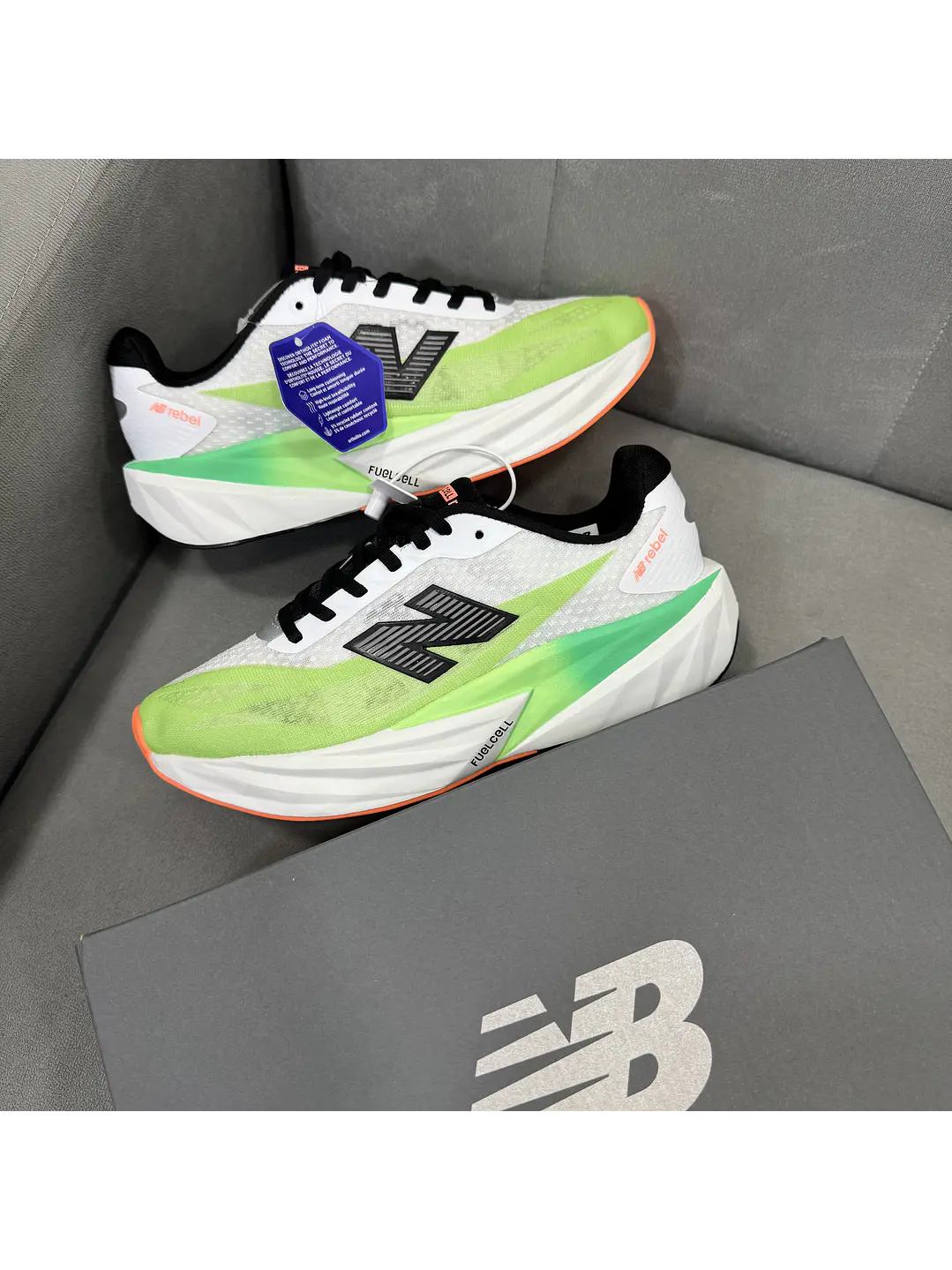 New Balance Rebel V5 White Green  1