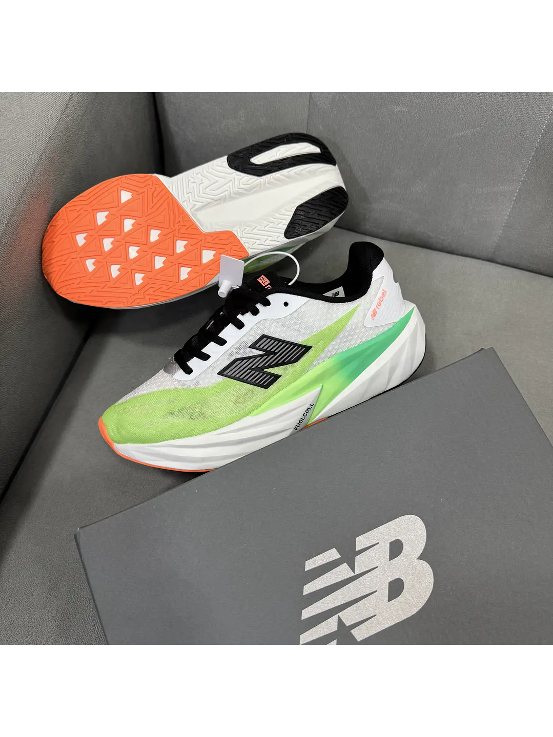 New Balance Rebel V5 White Green  3