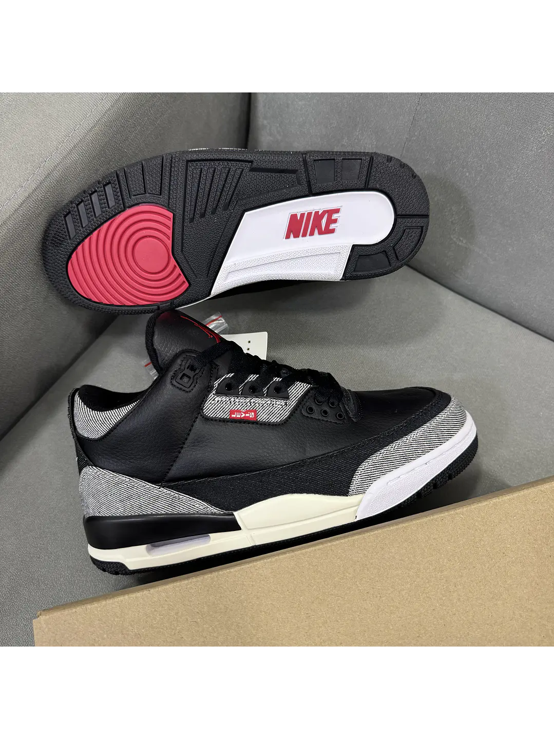 Jordan Retro 3 Levis Black  2