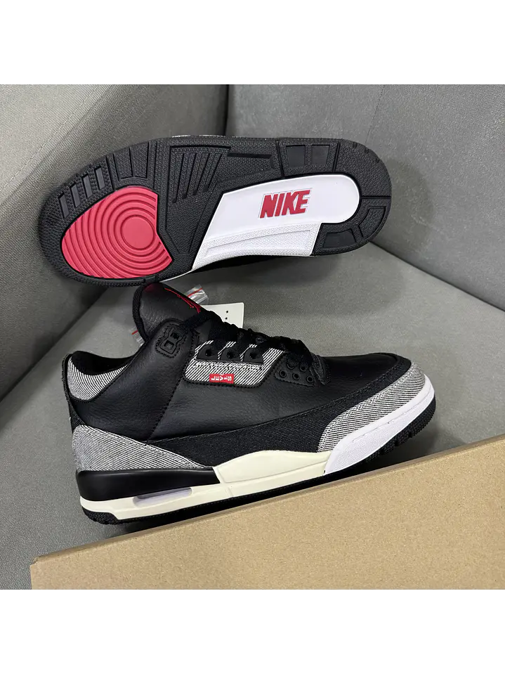 Jordan Retro 3 Levis Black  2