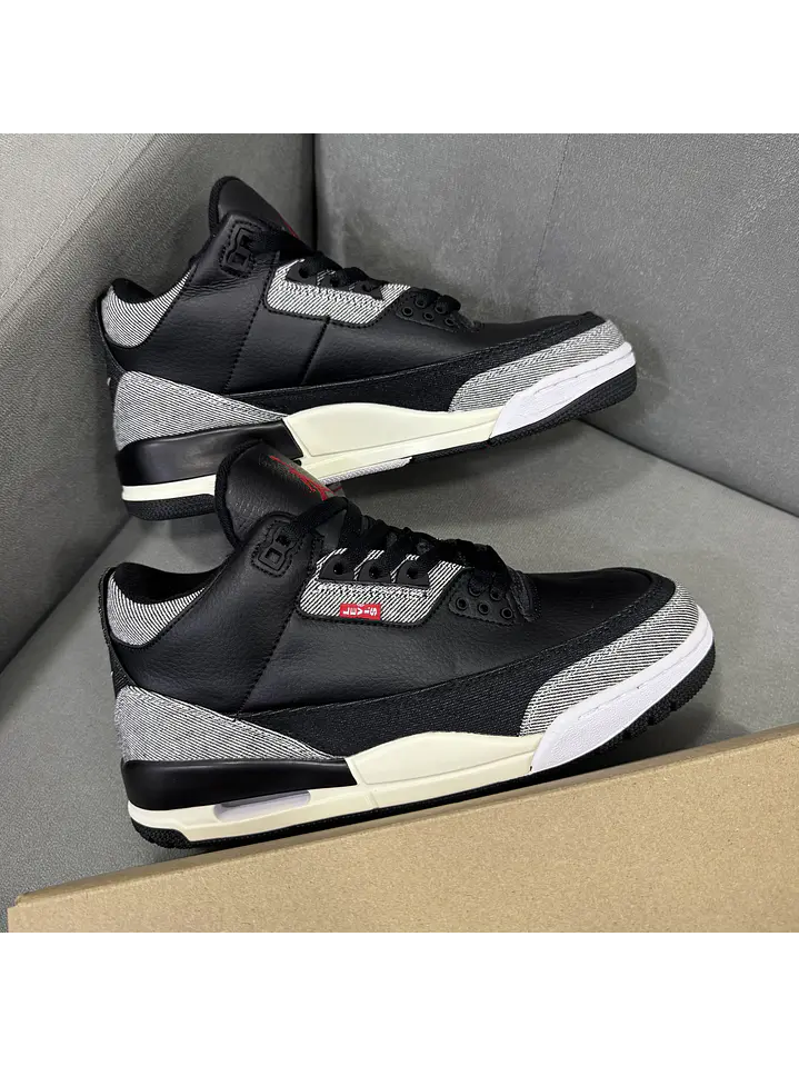 Jordan Retro 3 Levis Black  3