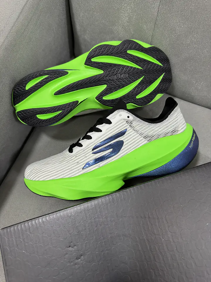 Skechers Hyper Burst Ice Blanco Verde 2