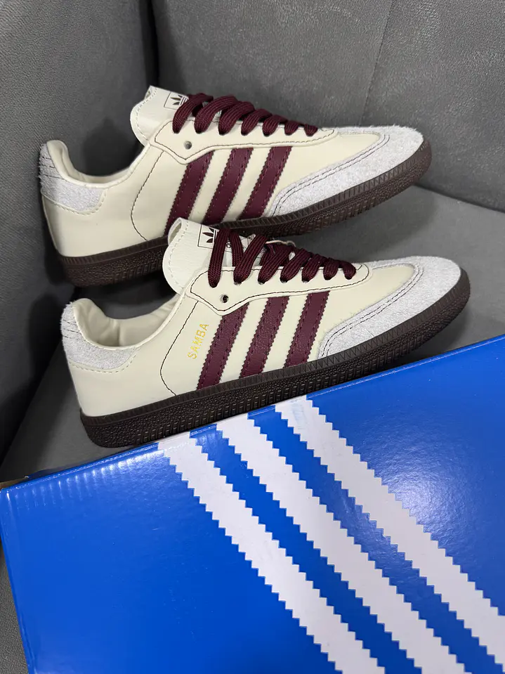 Adidas Samba Wonder White/Maroon 2