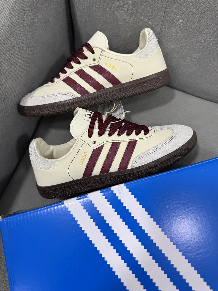 Adidas Samba Wonder White/Maroon 1