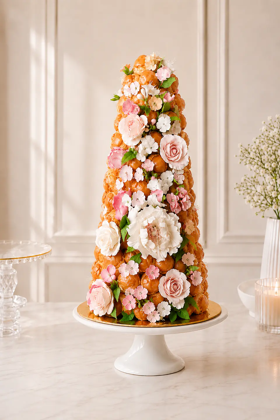 Croquembouche de Caramelo y Flores en Santiago | Dittborn Atelier 1