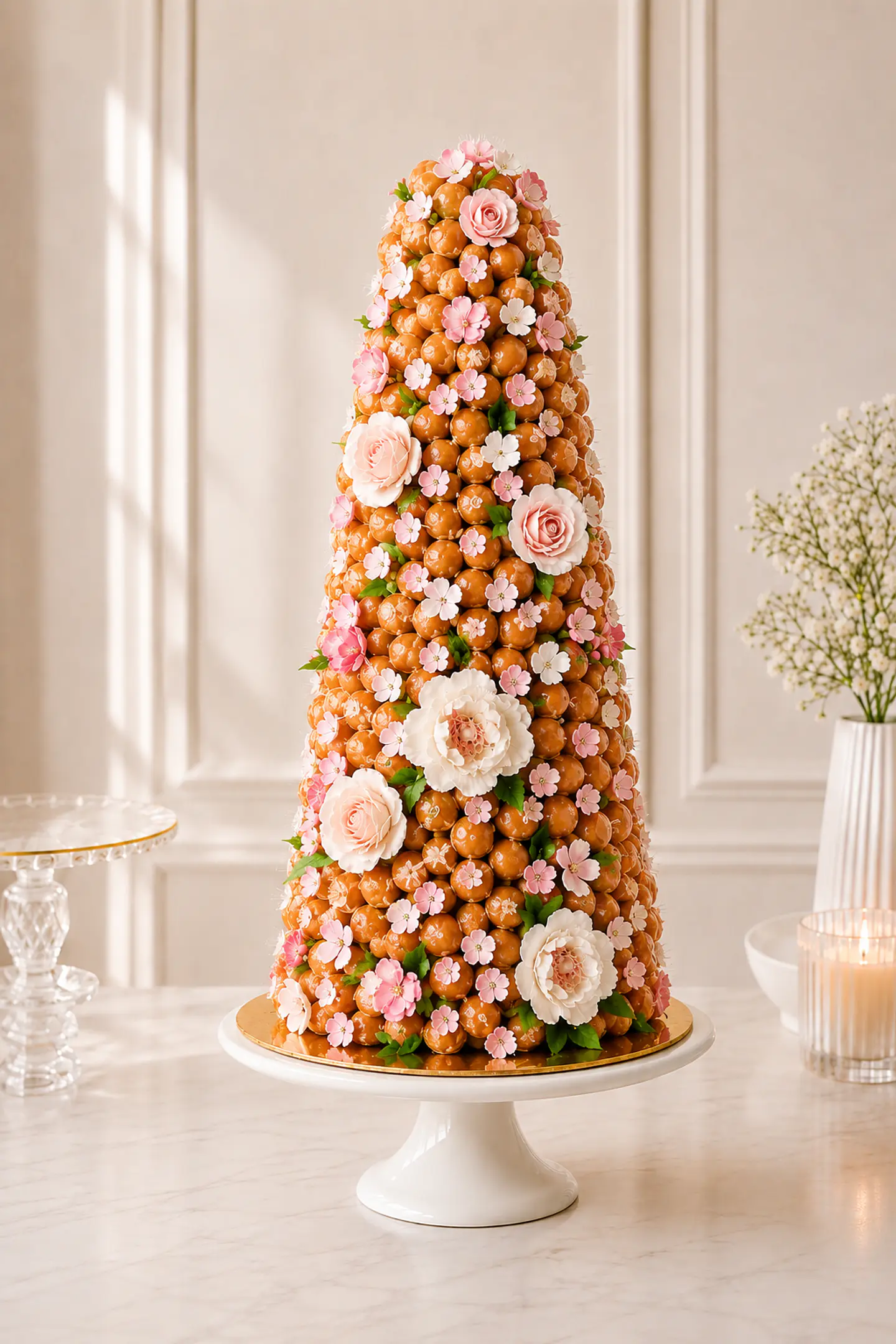 Croquembouche de Caramelo y Flores en Santiago | Dittborn Atelier 1
