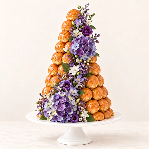 Croquembouche chocolate & flores