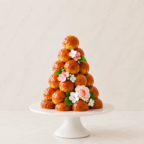 Mini Croquembouche Caramelo y Flores