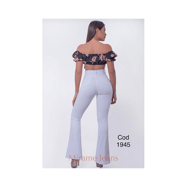 Jeans flare blanco cod. 1945