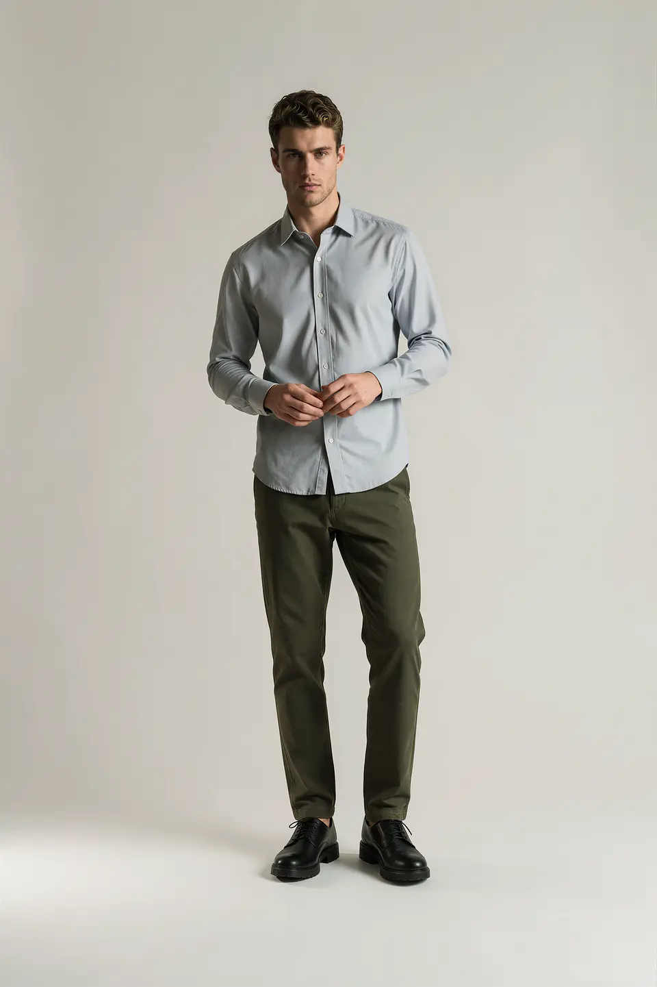 Camisa Cuello Italiano Hombre 3