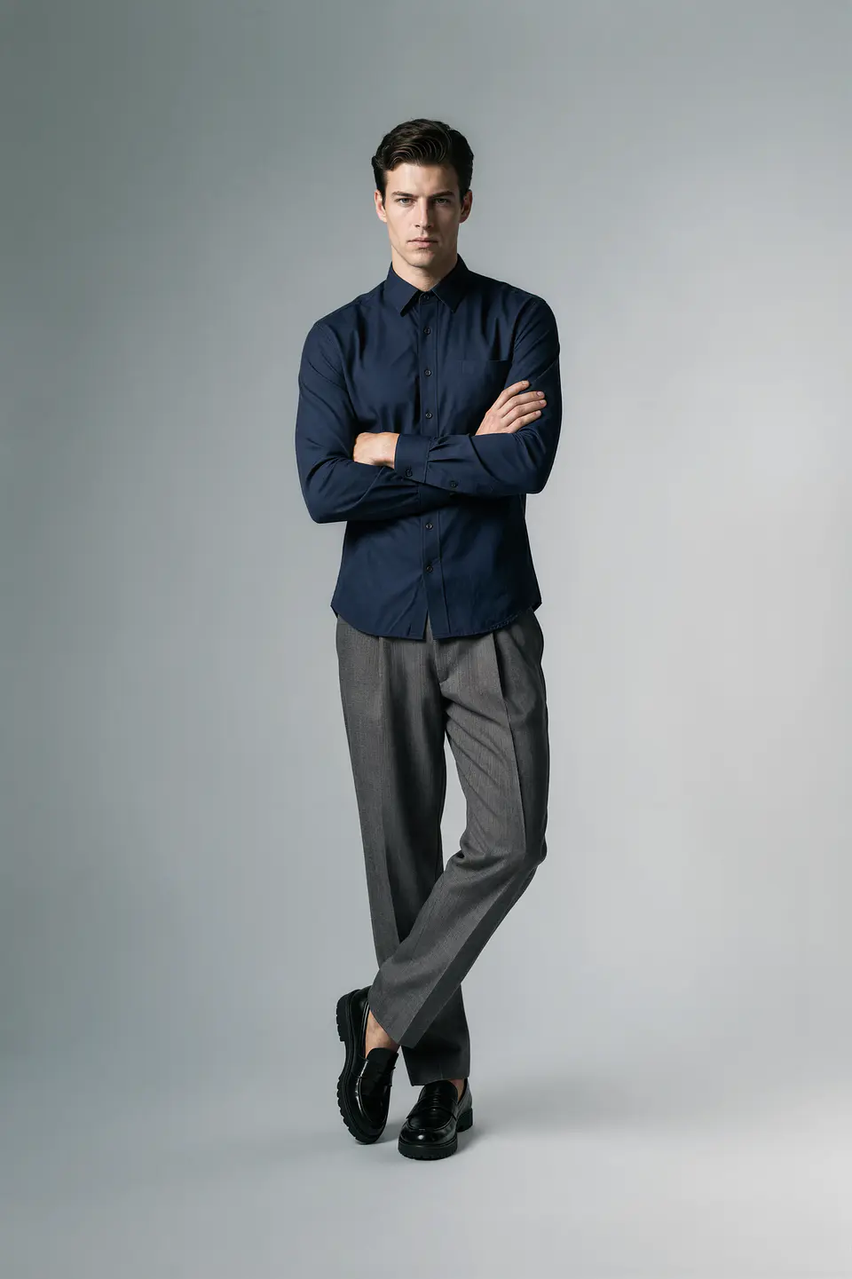 Camisa Cuello Italiano Hombre 27