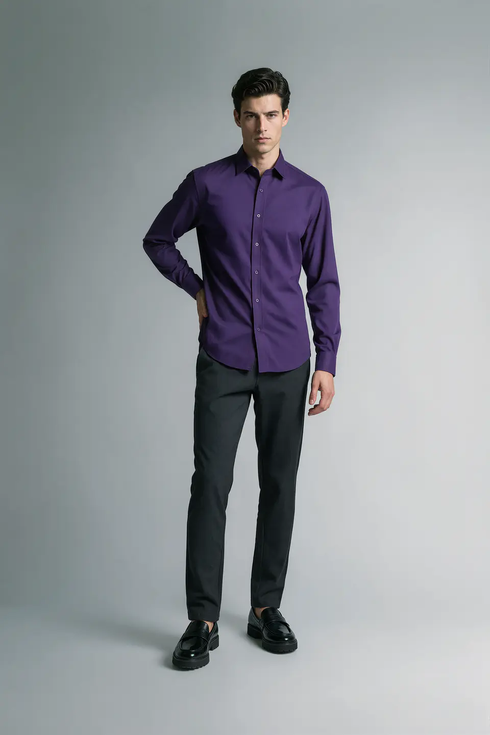 Camisa Cuello Italiano Hombre 18