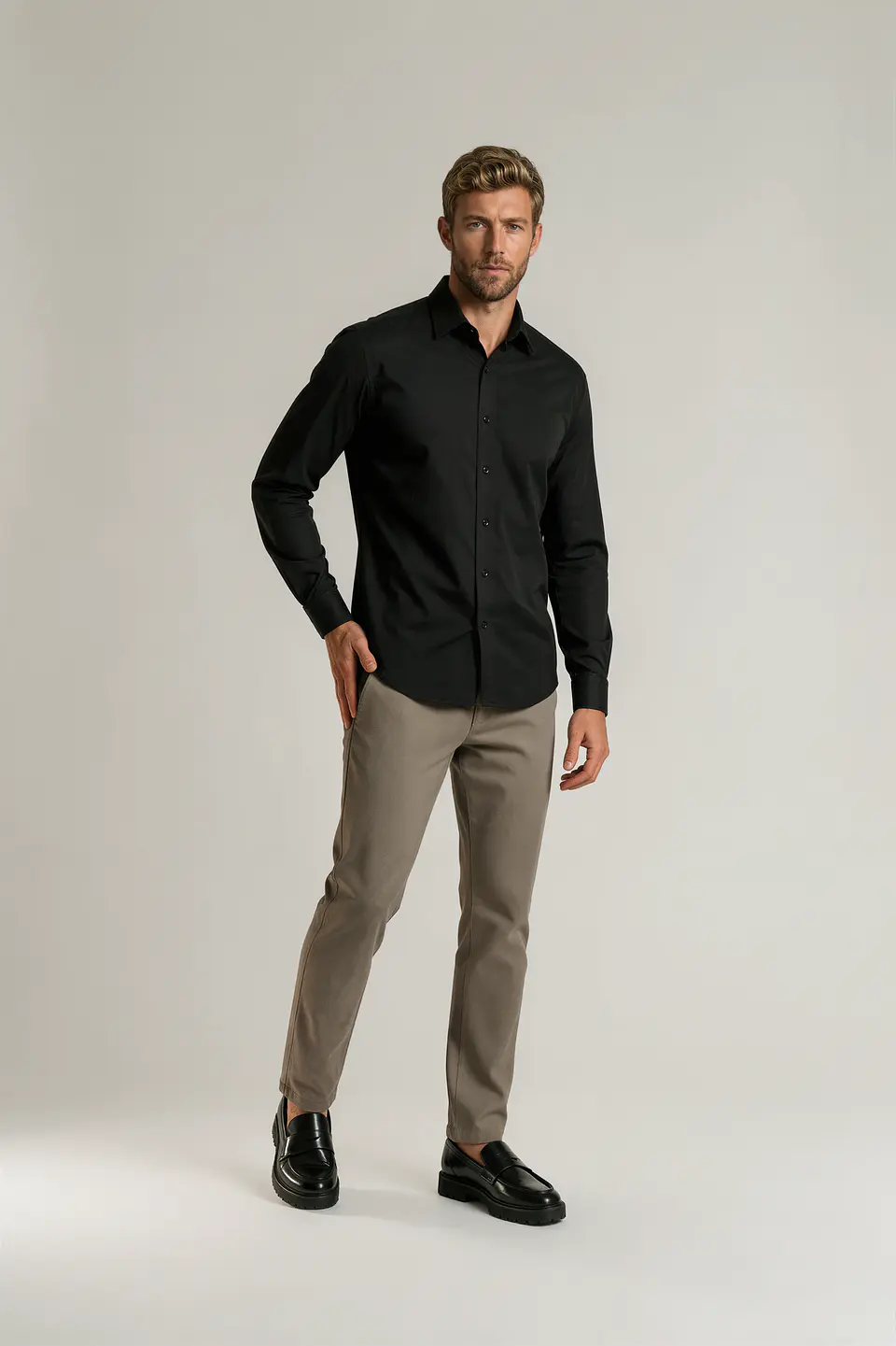 Camisa Cuello Italiano Hombre 24