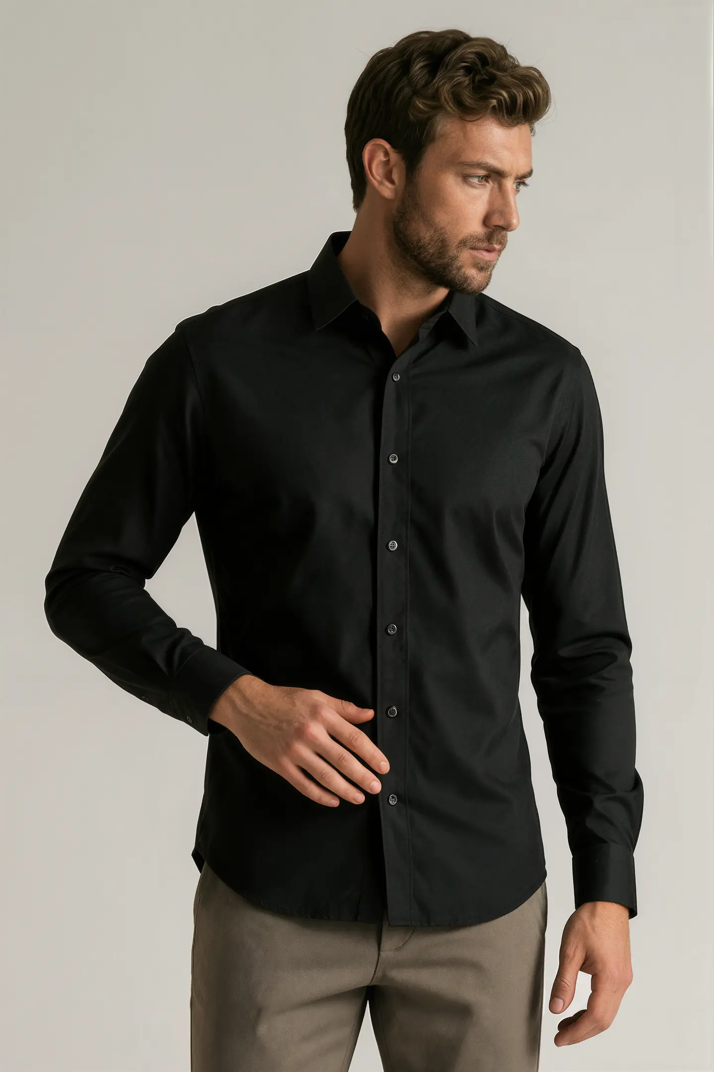 Camisa Cuello Italiano Hombre 22
