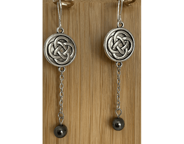 aros celta nudo eternidad y hematita