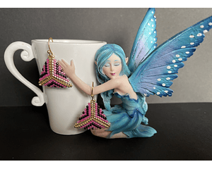 aros triangulares bicolor con dorado