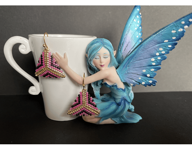 aros triangulares bicolor con dorado