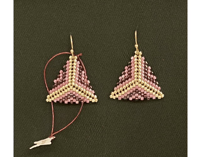 aros triangulares bicolor con dorado