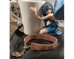 Pulsera ZigZag rosa y dorado ajustable