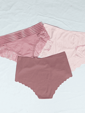 Tripack mix rosa pastel 