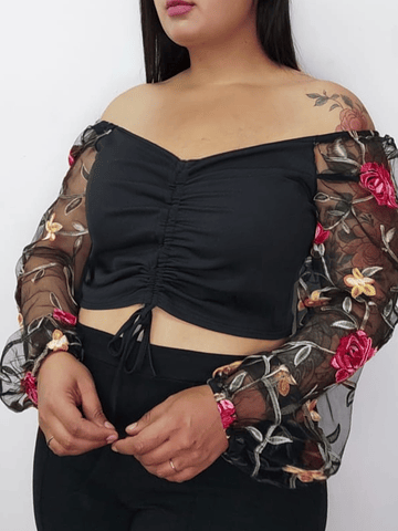 Polera Bordado Floral 