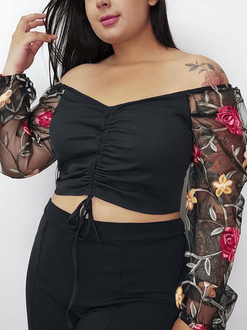 Polera Bordado Floral 