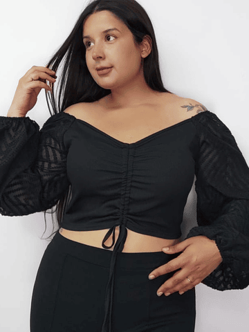 Polera Transparencia negra 