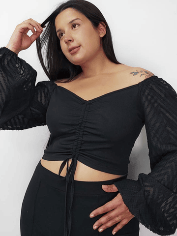 Polera Transparencia negra 