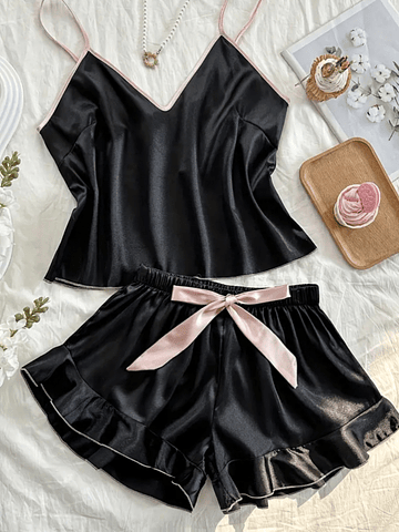 Pijama Saten negro 