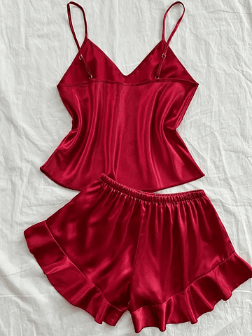 Pijama saten rojo ❤️