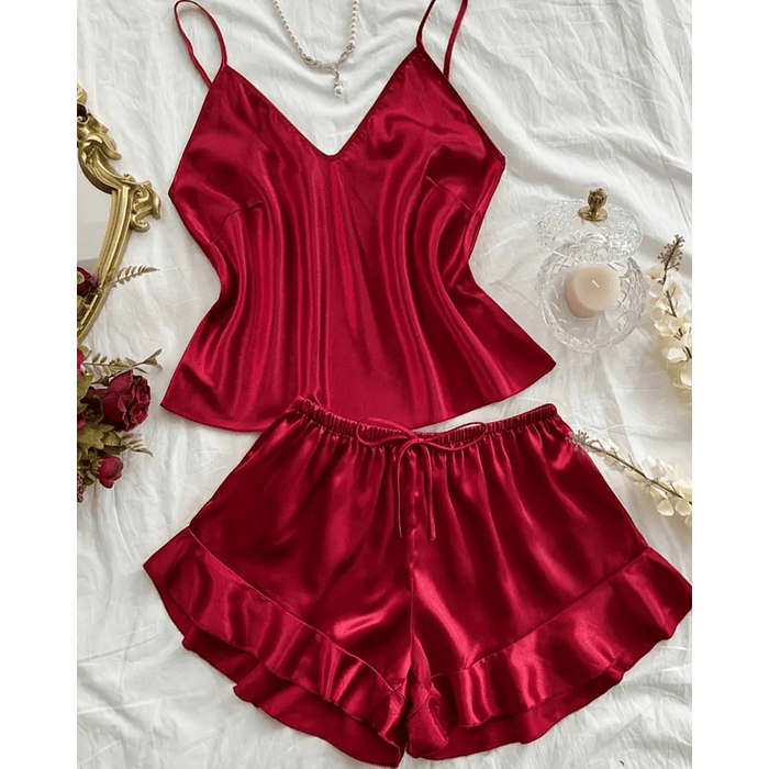 Pijama saten rojo ❤️ 1