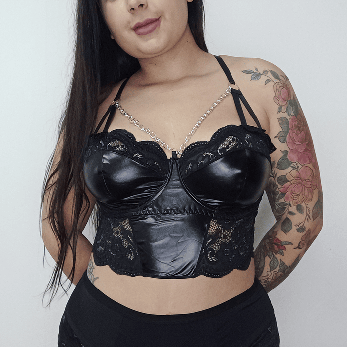 Bustier Ecocuero negro  1