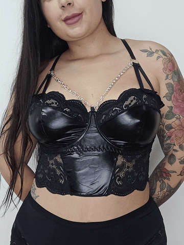 Bustier Ecocuero negro 
